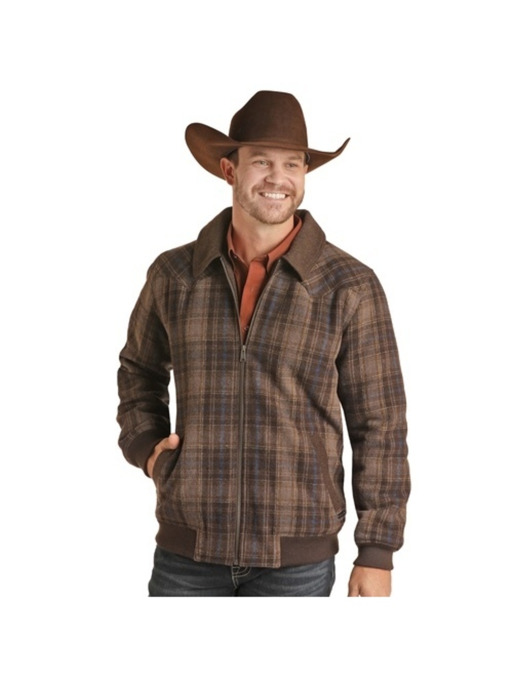 Powder River Outfitters® Men's Brown Wool Aztec Coat PRMO92RZZ7-22 Large NWOT